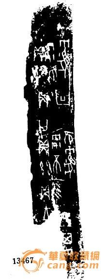 　《甲骨文合集》13467版甲骨卜辞拓本“贞兹雨隹霾贞兹雨不隹霾”。