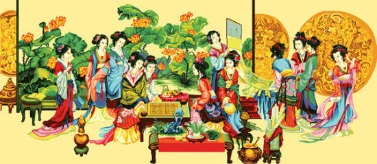 《十二金钗》数码油画