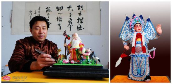 面塑作品《武将》 曹州面人传承人 穆绪建