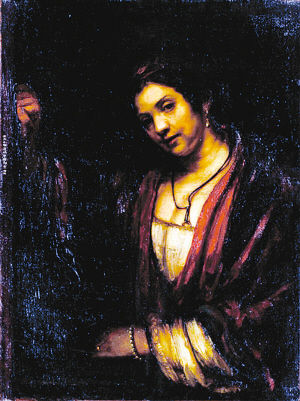 徐悲鸿于1922年临摹的伦勃朗《妇人倚窗像》在展览中亮相