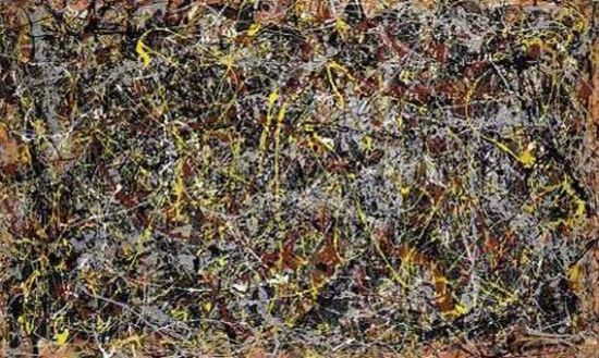 第3名，美国抽象表现主义画家波洛克的《1948年第5号》，9900万英镑(约9.4亿元人民币)；