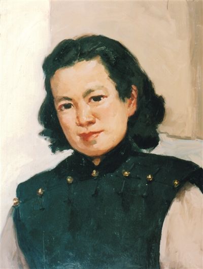 吴作人1956年作品《萧淑芳像》。