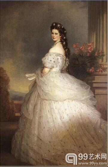 1865年 由弗朗兹·夏维尔·温特哈特 伊丽莎白画像