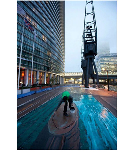 高空健身的3D街头艺术