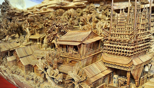 莆田木雕版《清明上河图》