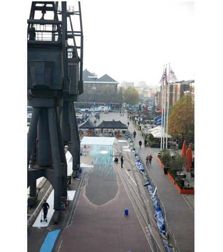 高空健身的3D街头艺术