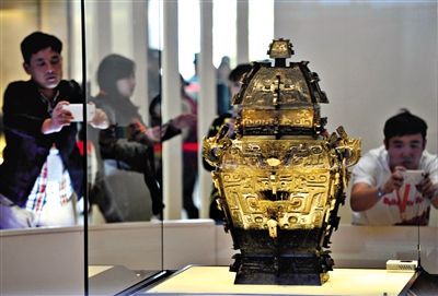 去年11月，“皿方罍”首次面向公众在长沙展出。 图 CFP