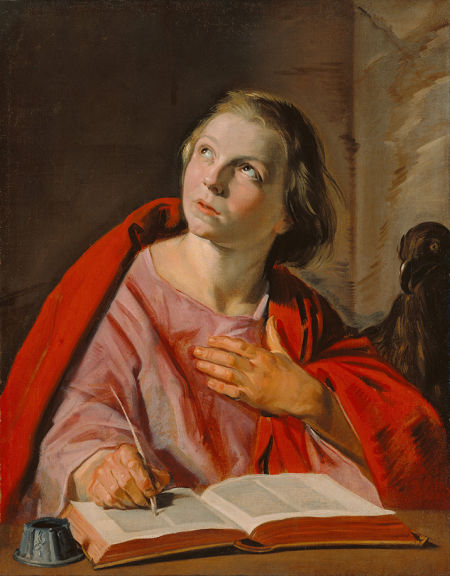  弗兰斯·哈尔斯《福音书著作的圣约翰》（Saint John The Evangelist），69.85×55.8cm，画布油彩，1625-1628年