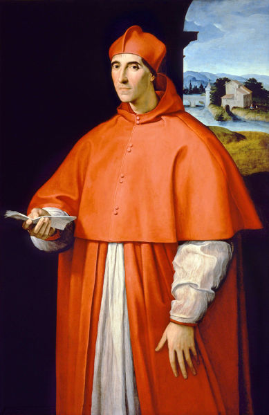 拉斐尔《红衣主教亚历山德罗法尔内塞肖像》（Portrait Of Cardinal Alessandro Farnese），139×91cm，木板油彩，1511年