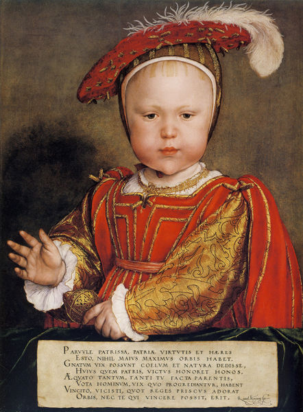 小汉斯·荷尔拜因《孩童时的爱德华六世》（Edward VI As A Child），56.8×44cm，画板油彩，1538年