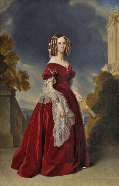 温特哈尔特《比利时王后玛丽·路易丝》（Koningin Marie Louise Van Belgie），画布油彩，1841年