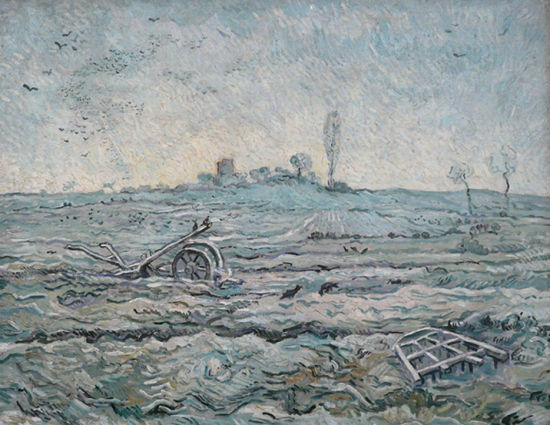 文森特·威廉·梵高(Vincent Van Gogh)《雪地与农具》(Snow covered field with a harrow)