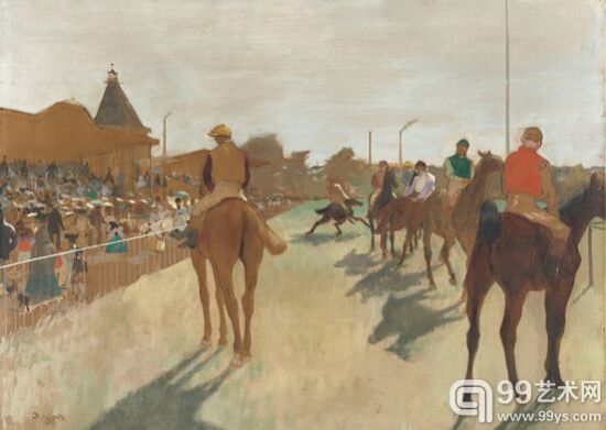 德加《看台前的赛马》1866-8