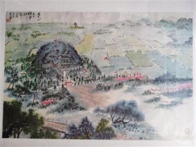 张红军先生收藏的“塞外青冢赛江南”丙寅年的水墨画。