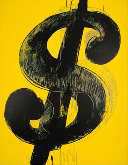安迪·沃霍尔作品《美元符号（黄色）》（1981）