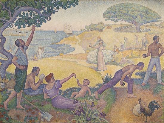 19世纪法国点彩派画家保罗·希涅克创作的油画《和谐时代：黄金时代不在过去而在将来》