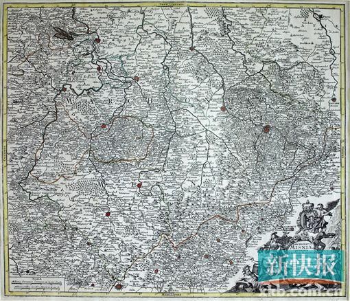 希腊总领事官邸的波罗的海周边国家古地图。