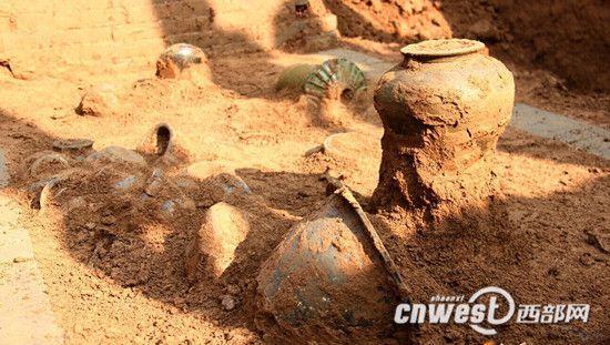 眉县常兴镇发现的一处汉代墓葬。