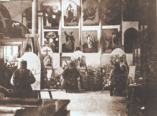 安静斋摄清末土山湾画馆一角