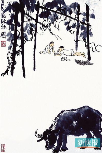 李可染 秋牧图 藏于从化温泉宾馆(广东省中国画学会供图)