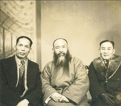 （从左至右）“渡海三家”黄君璧、张大千、溥心畬。