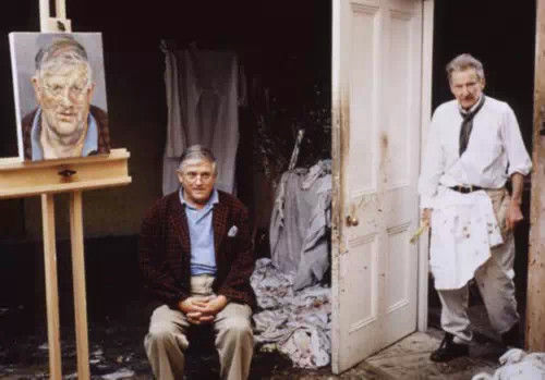 给大卫·霍克尼画肖像的弗洛伊德