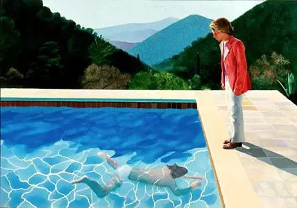 一位艺术家的肖像（泳池边的两个人），丙烯画，1972