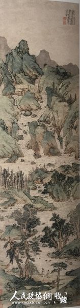 　　《万壑争流图》，明代文徵明作，纸本，南京博物院藏。