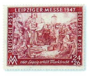 二战后德国的美英法占领区-莱比锡春季博览会邮票（发行日期：1947.3.5，全套2枚）