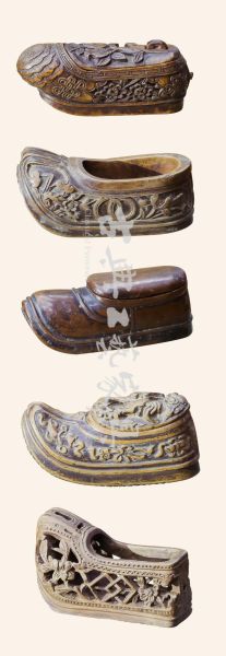 花雕收藏的黄杨木雕鞋
