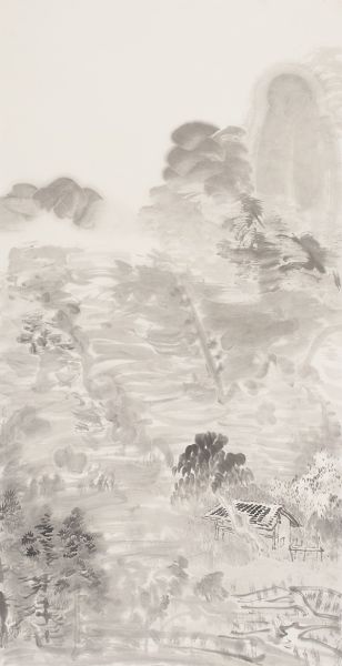 山中一夜雨  2005年  98x50厘米