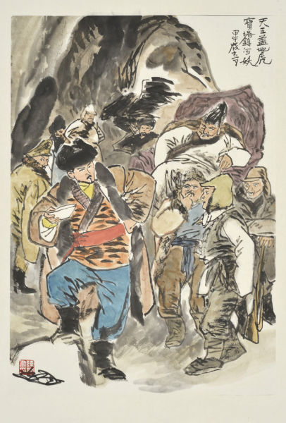 虽然陈侗并不是最近才开始创作与电影相关的绘画，但徐克的新片《智取威虎山》还是给了他不小的启发