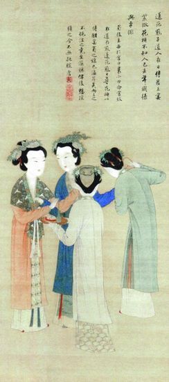 唐寅《王蜀宫妓图（轴）》，北京故宫博物院藏