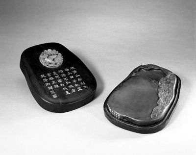 端石瓜田砚 清初 长18.3cm 宽13.5cm 故宫藏品