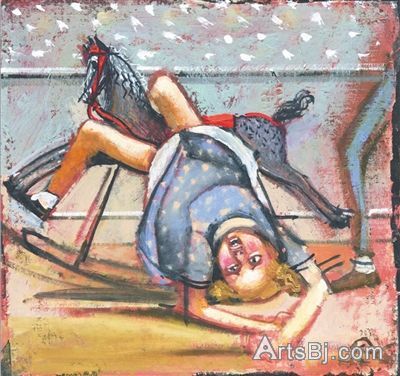 2009年作品《木马恶作剧》，20x20cm