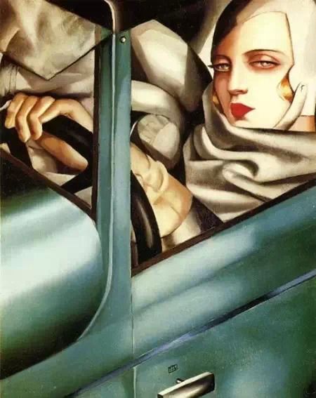 开车的《自画像》（木板油彩，35×675px，1929年）
