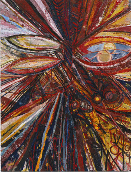 　　马克·格罗特雅恩(Mark Grotjahn)创作于2012年的彩虹色调抽象画《无题》，起拍价为150万美元