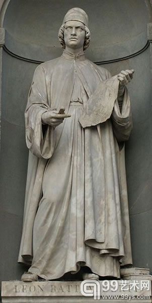 佛罗伦斯乌菲齐画廊的莱昂·巴蒂斯塔·阿尔伯蒂像。