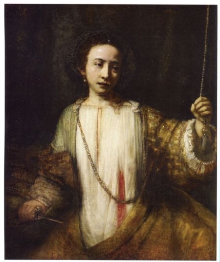 伦勃朗1666年创作的油画《卢克蕾提亚之死》