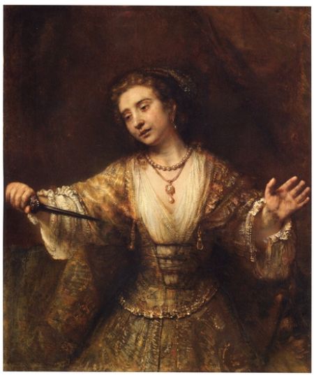 伦勃朗1664年创作的油画《卢克蕾提亚之死》