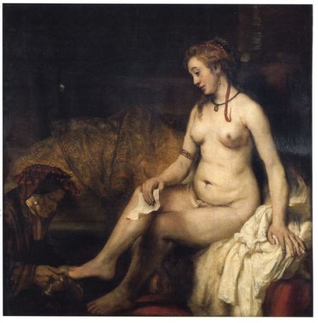 伦勃朗1654年创作的油画《入浴的拔士巴》