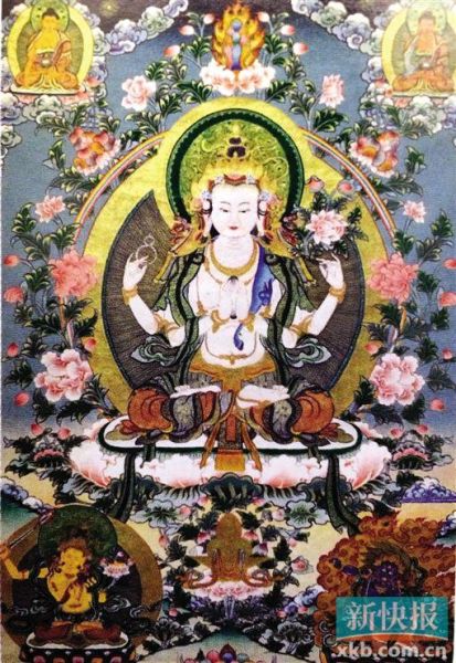 斗尕 四臂观音 彩唐