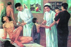 张充仁1939年创作的油画作品《恻隐之心》（170×250cm）