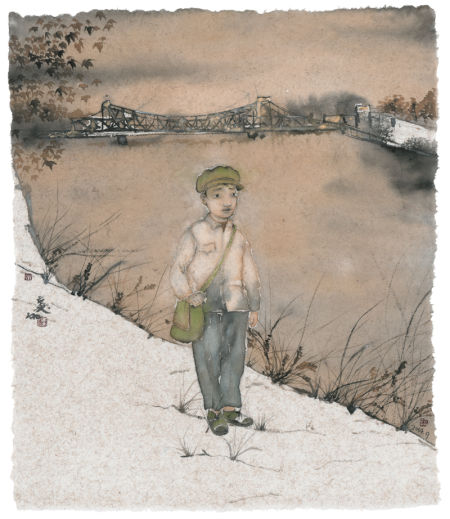 青春在海河畔  65×55cm  纸本水墨2014