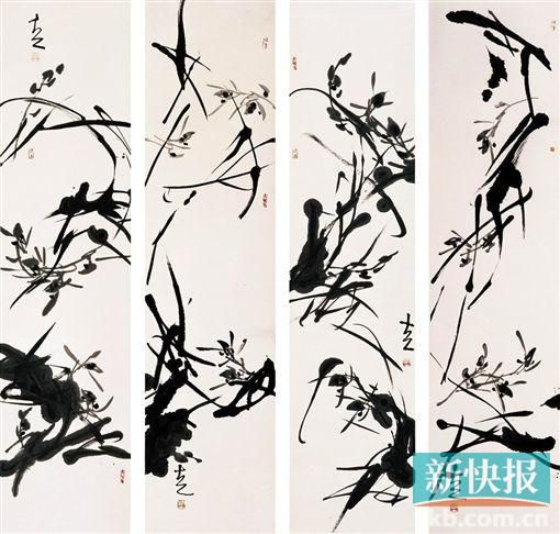 方土 兰花四屏(局部)