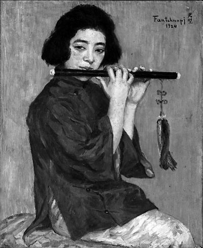 方君璧的作品《吹笛女》