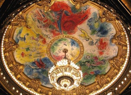夏加尔给巴黎歌剧院画的天顶画