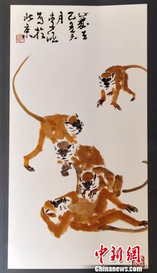 李涵教授笔下的猴。　翟羽佳　摄