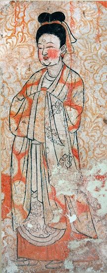 陕西彬县五代墓壁画上的妇女形象