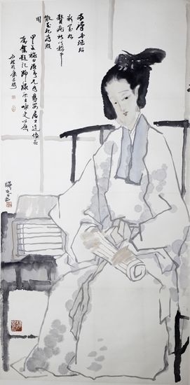 萧海春作品《易安居士图》